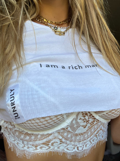 “I am a rich man” Crop Top